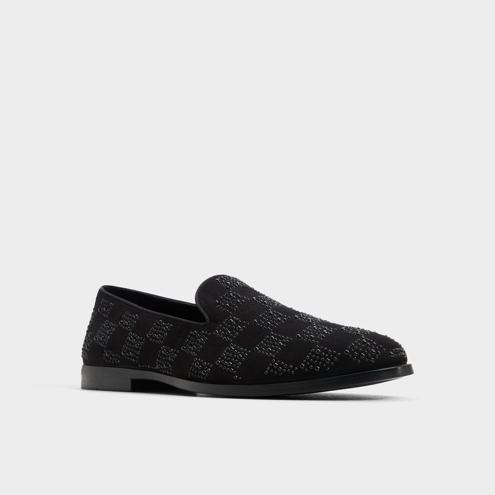 Aldo Casino Other Black Synthetic Textured Men's Dress Shoes - Loafer