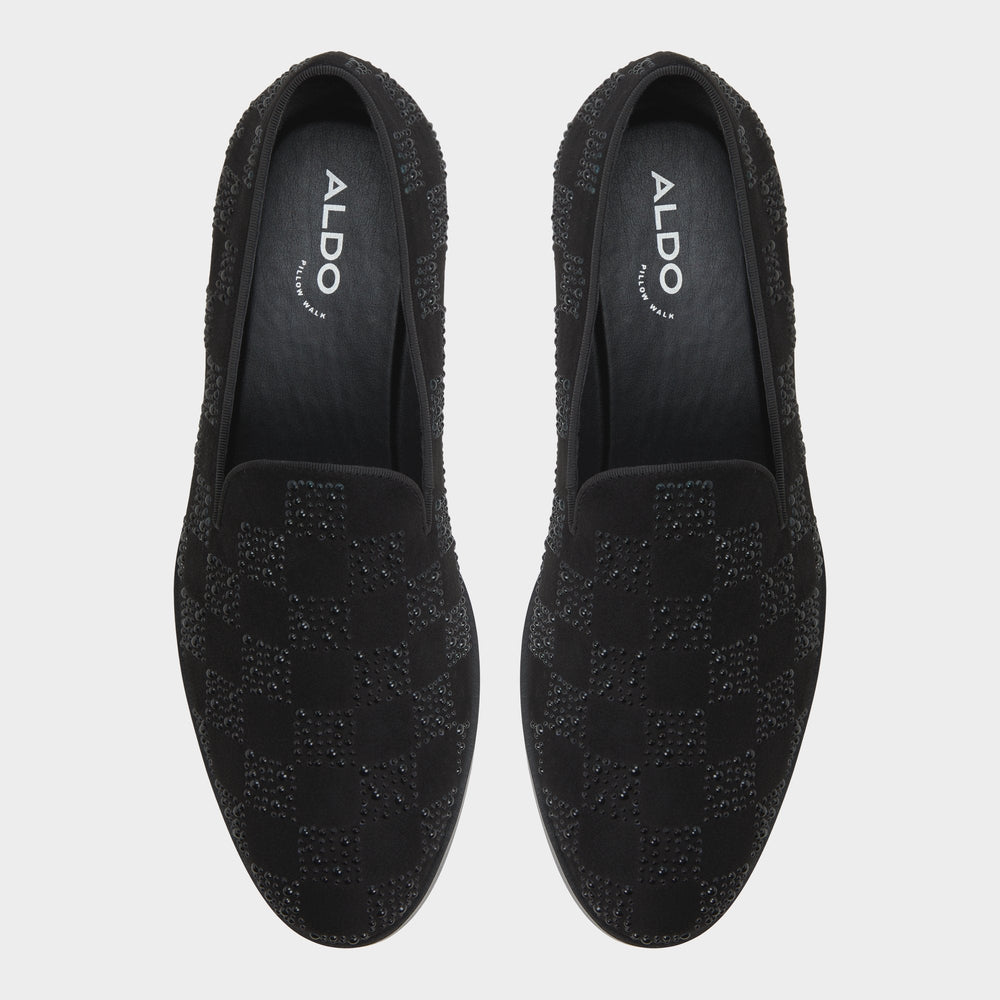 Aldo Casino Other Black Synthetic Textured Men's Dress Shoes - Loafer