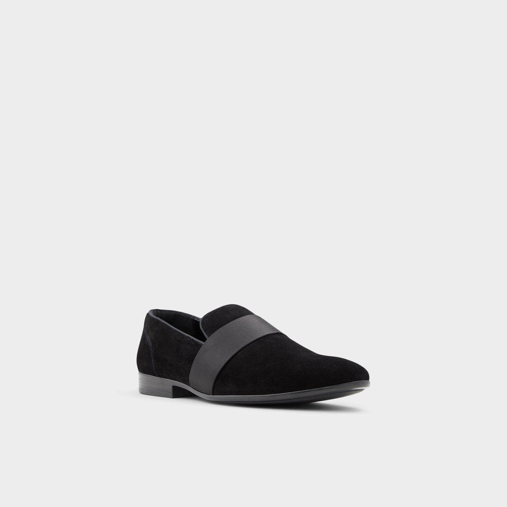 Aldo Asaria Open Black Leather Suede Men's Loafers & Slip-Ons - Loafer