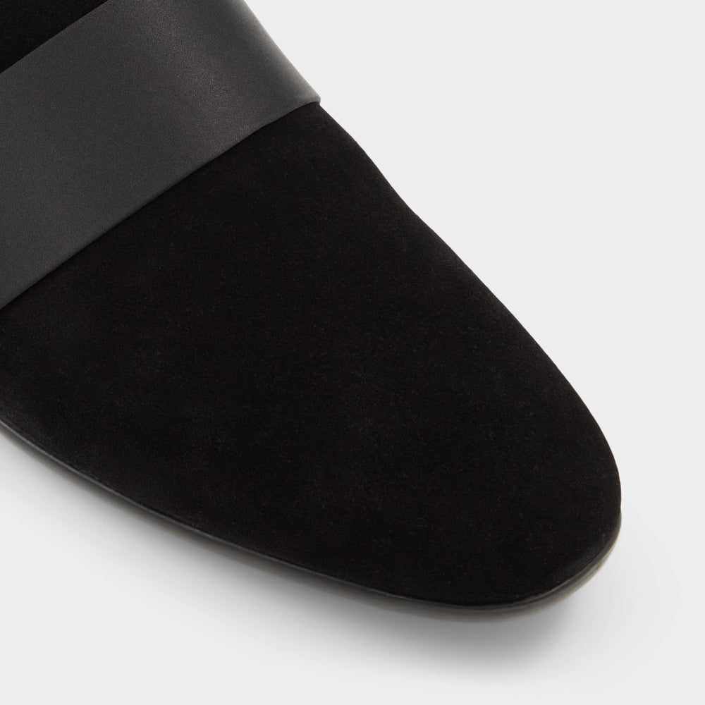 Aldo Asaria Open Black Leather Suede Men's Loafers & Slip-Ons - Loafer