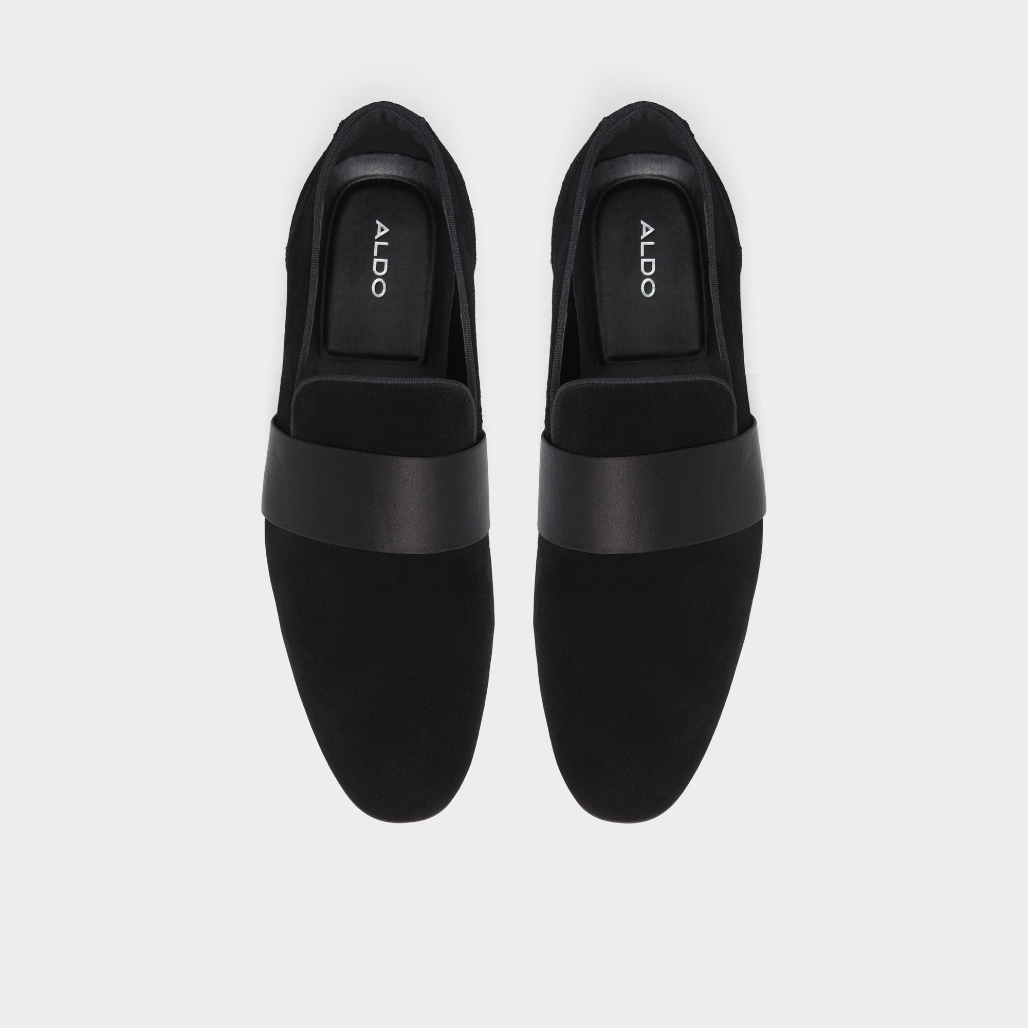 Aldo Asaria Open Black Leather Suede Men's Loafers & Slip-Ons - Loafer