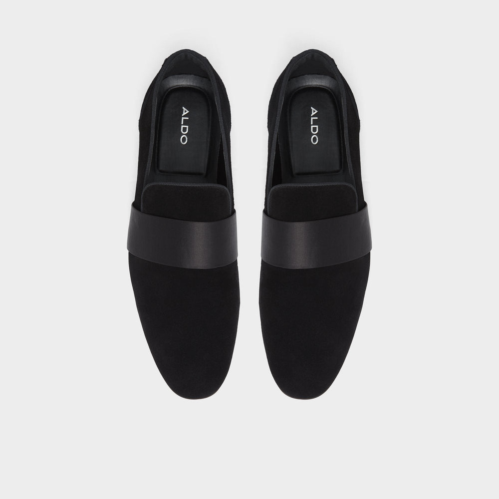 Aldo Asaria Open Black Leather Suede Men's Loafers & Slip-Ons - Loafer