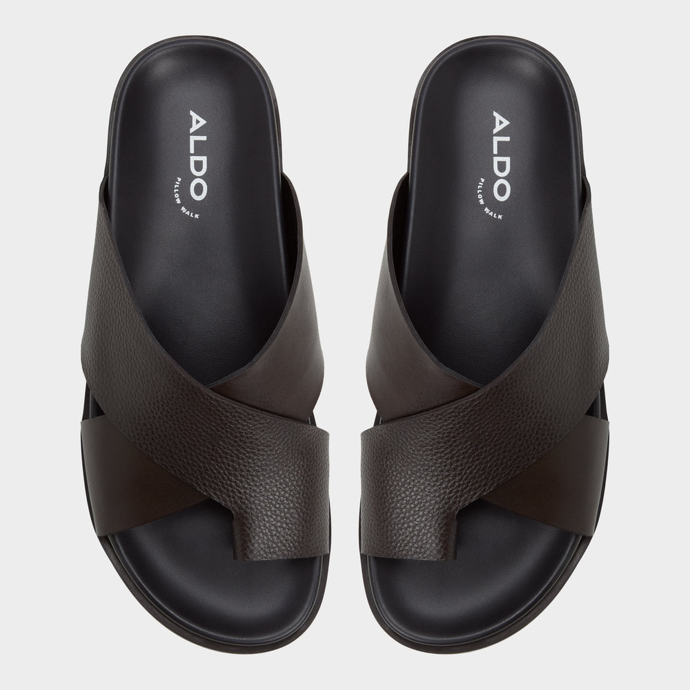 Aldo Darley Dark Brown Men's Sandals & Slides - Strappy flat sandal