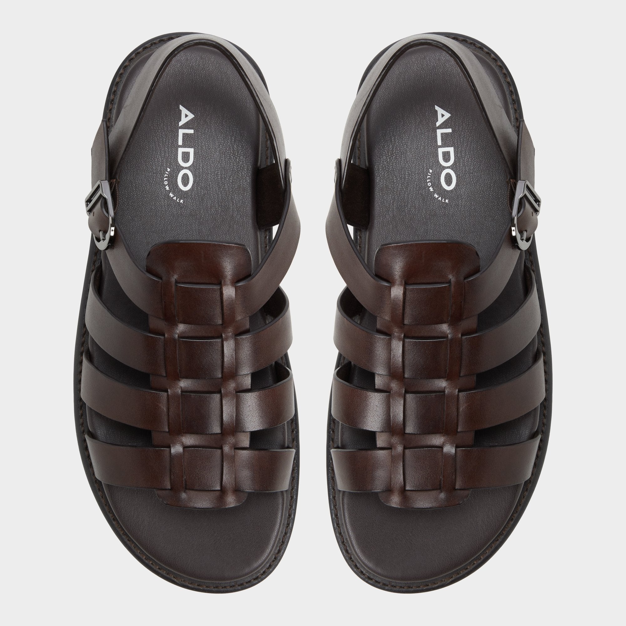 Aldo Warley Dark Brown Men's Sandals & Slides - Strappy flat sandal