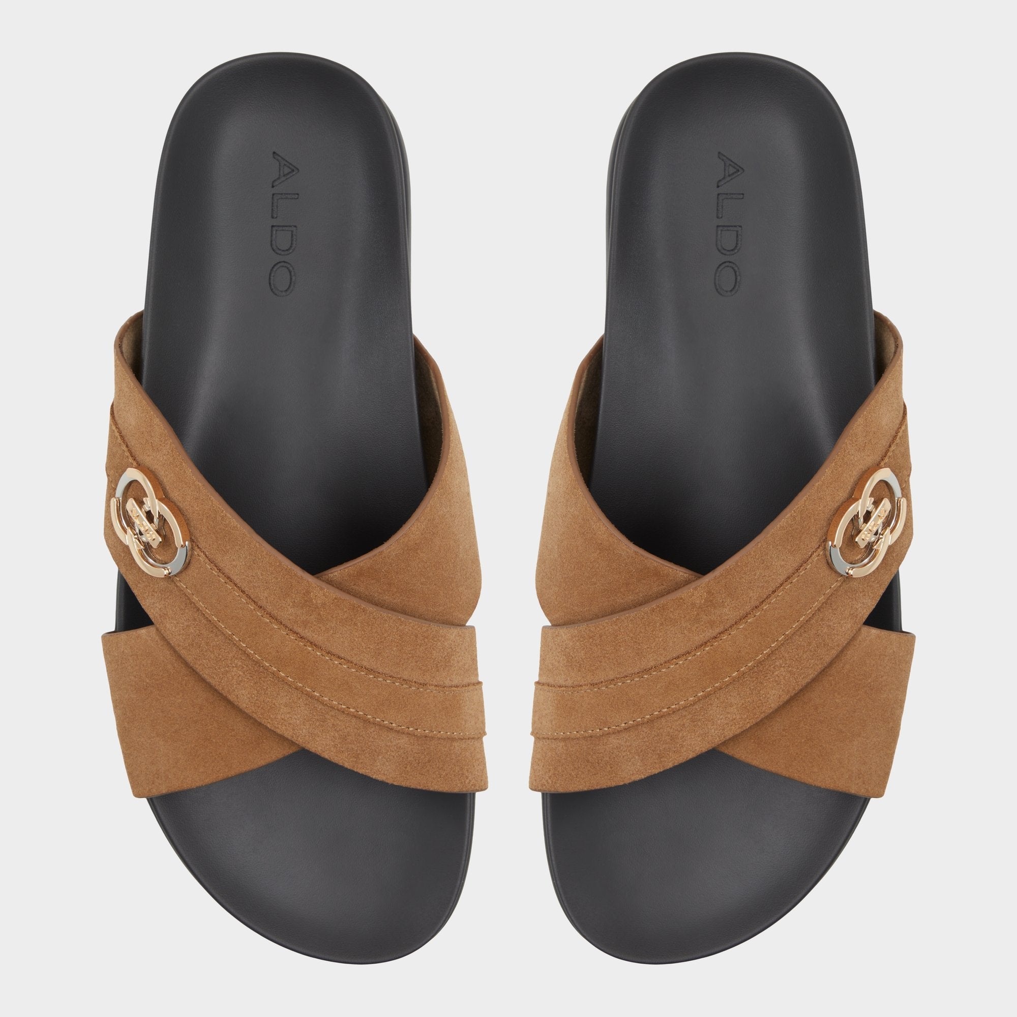 Aldo Delmar Open Brown Men's Slides - Slide sandal