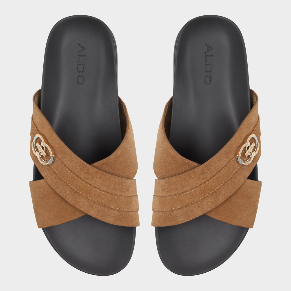 Aldo Delmar Open Brown Men's Slides - Slide sandal