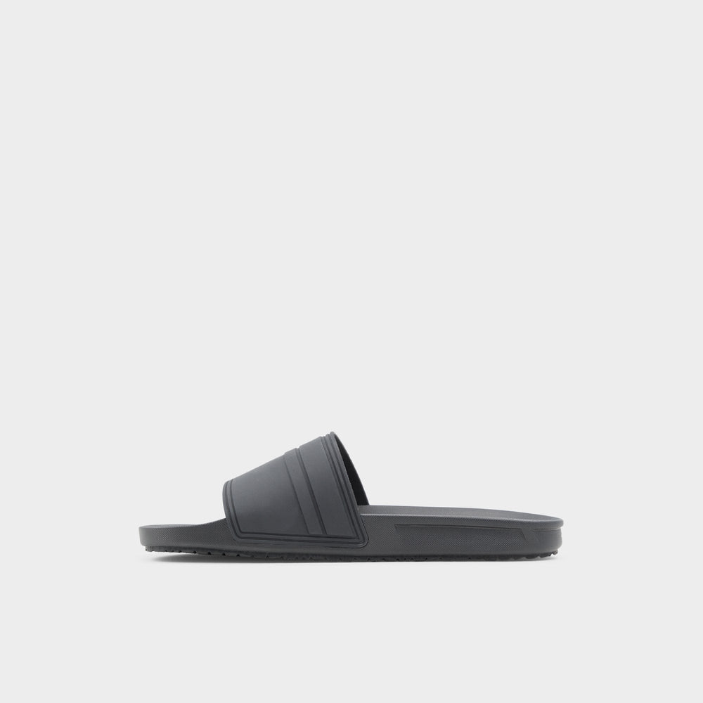 Aldo Dinmore Black Synthetic Rubber Men's Slides - Slide sandal