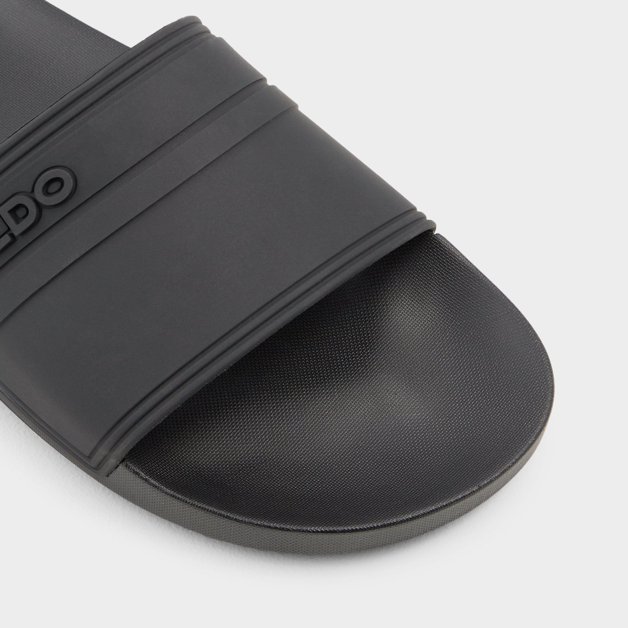 Aldo Dinmore Black Synthetic Rubber Men's Slides - Slide sandal