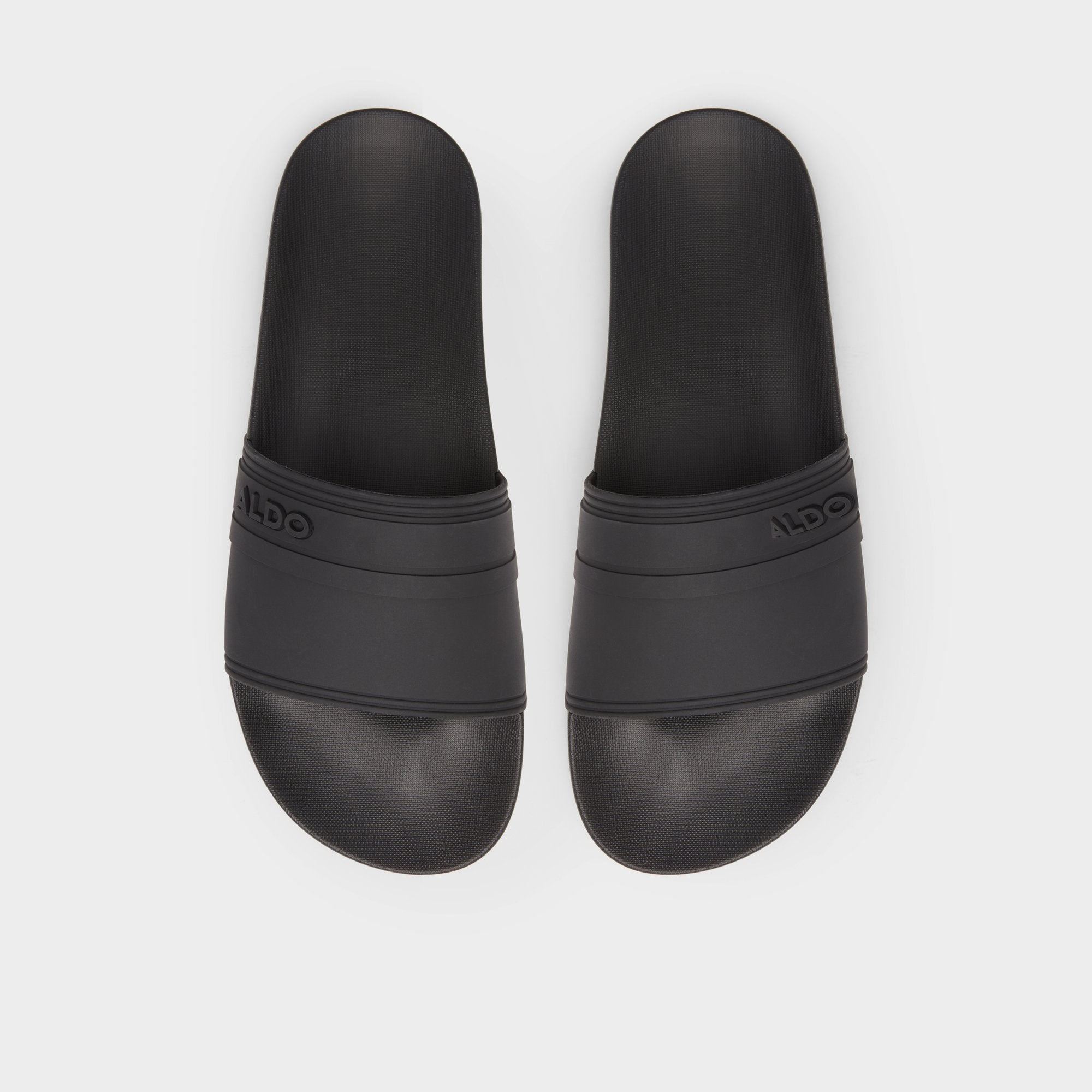 Aldo Dinmore Black Synthetic Rubber Men's Slides - Slide sandal