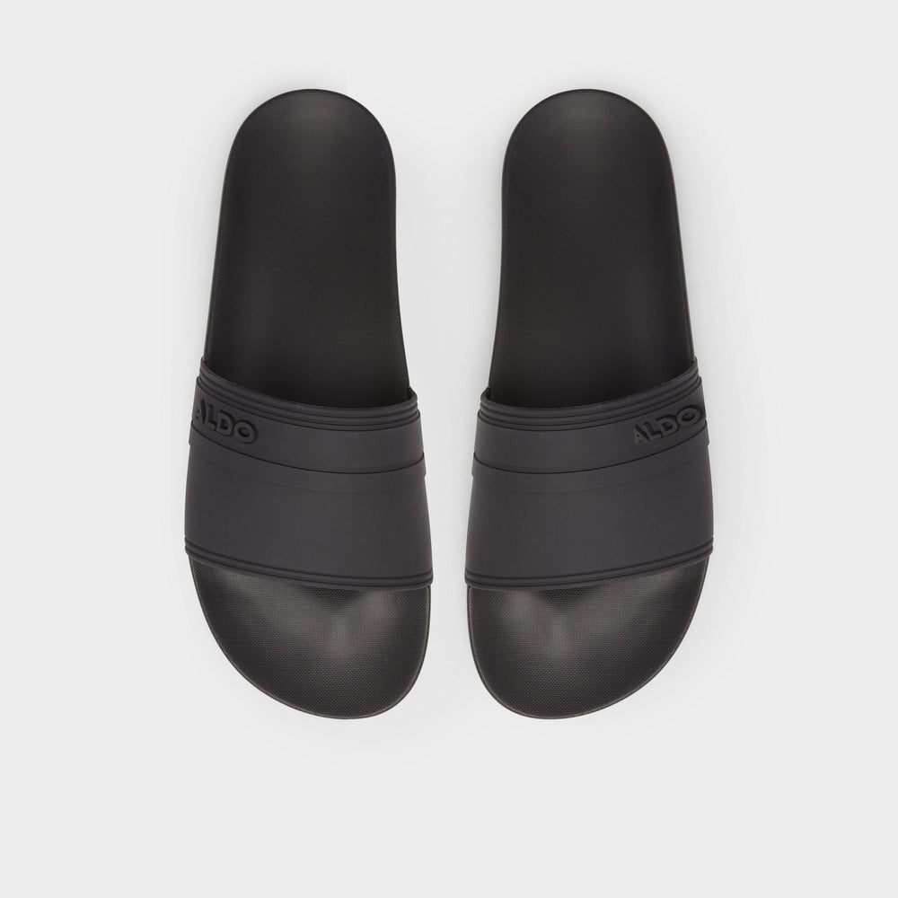 Aldo Dinmore Black Synthetic Rubber Men's Slides - Slide sandal