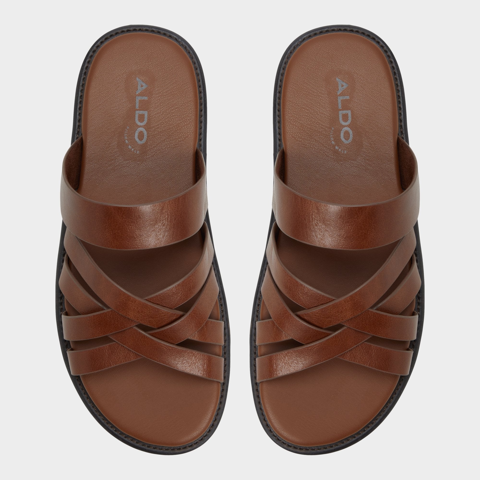 Aldo Haniff Cognac Men's Sandals & Slides - Strappy flat sandal