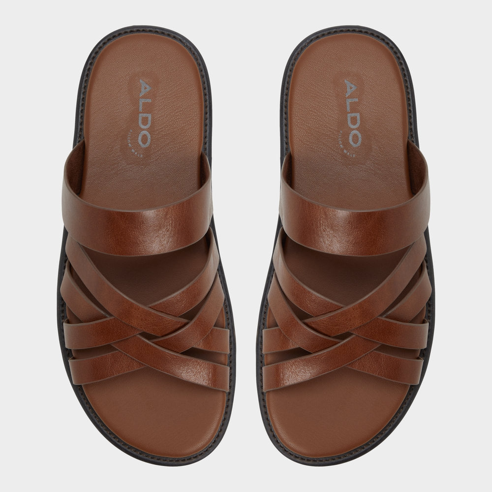 Aldo Haniff Cognac Men's Sandals & Slides - Strappy flat sandal