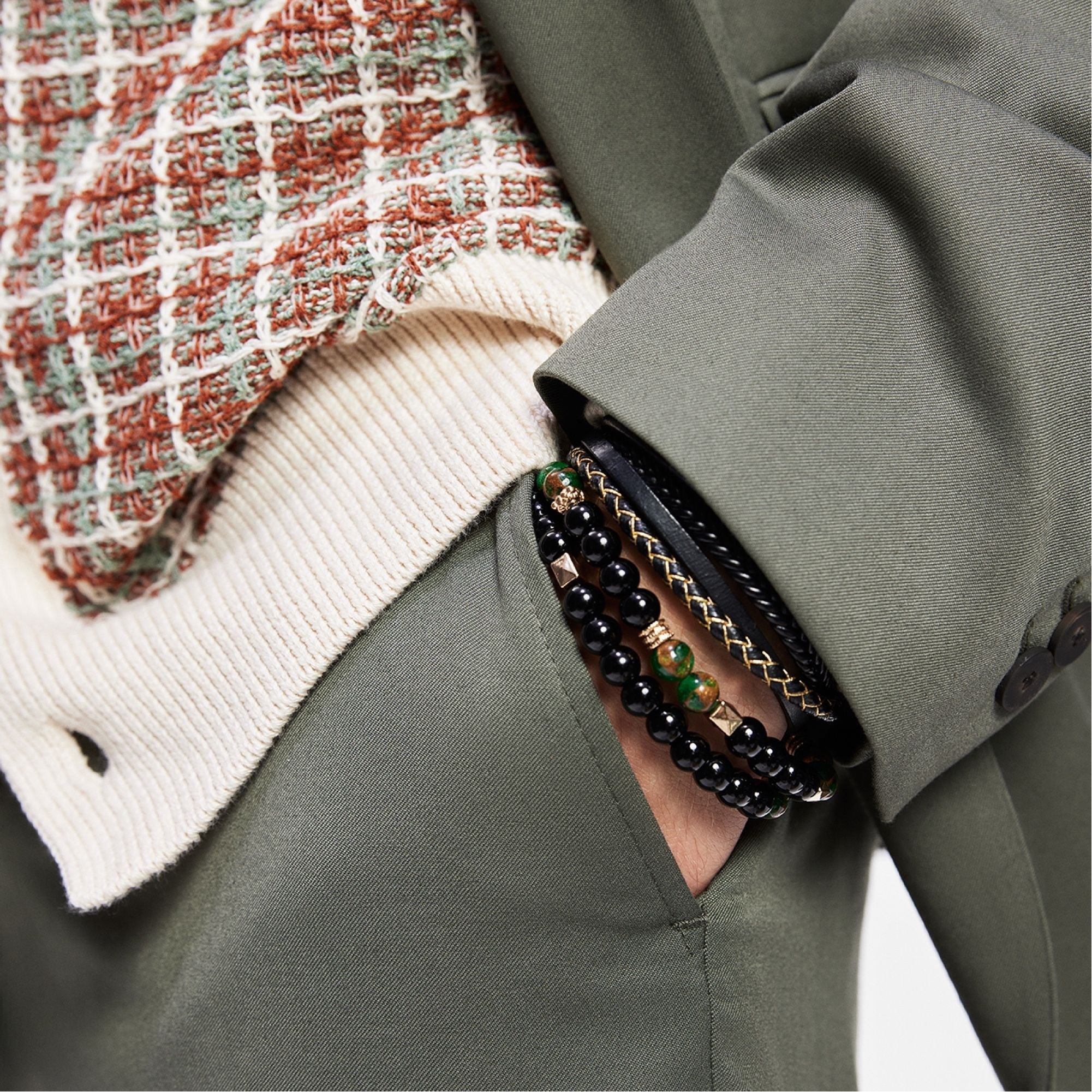 Aldo Alderbrae Dark Green Men's Jewelry - Bracelet