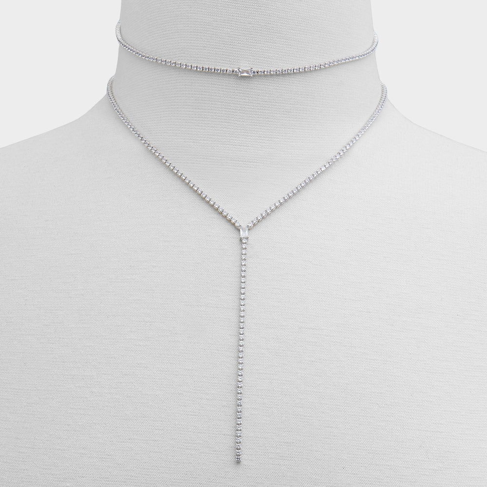 Aldo Alata Silver/Clear Multi Women's Cubic Zirconia - Necklace
