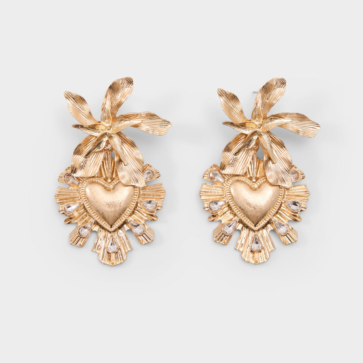 Aldo Scarllett in Gold Clear Multi - Chandelier earrings
