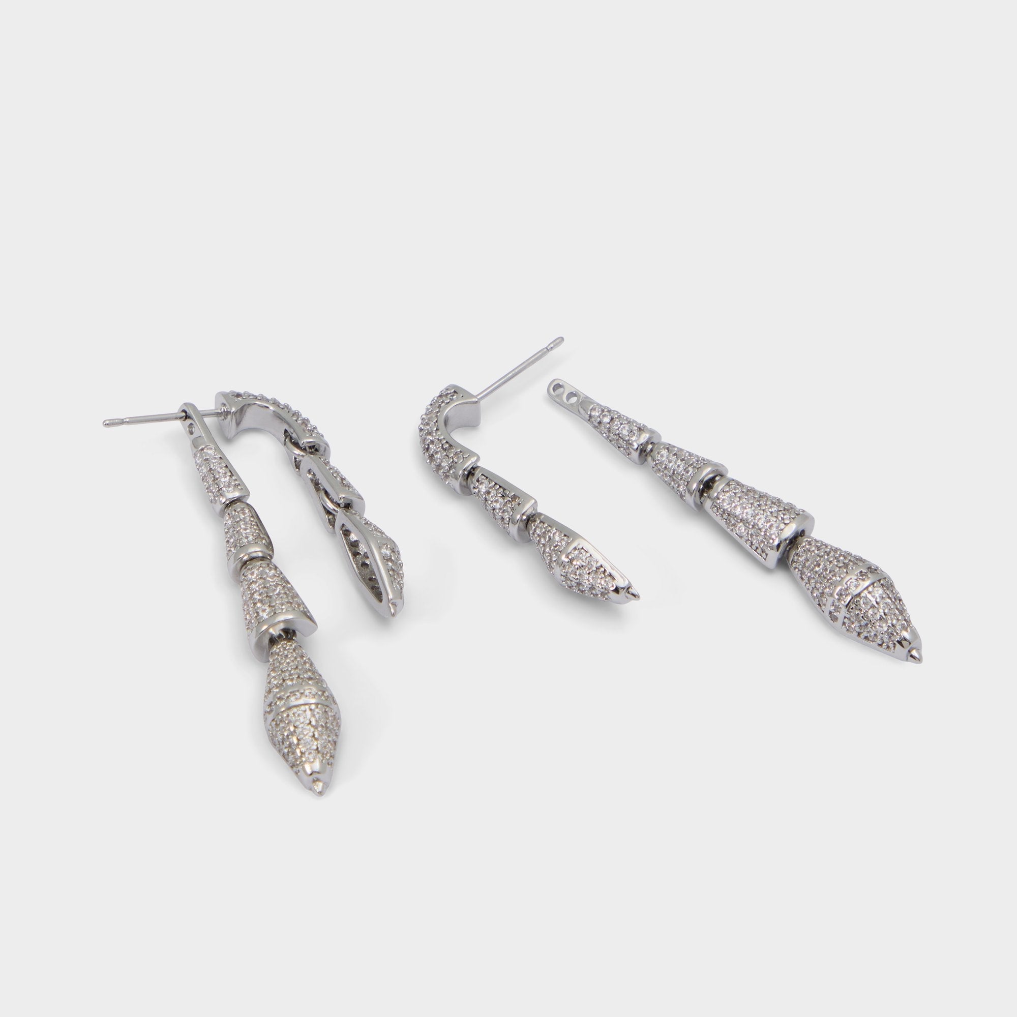 Aldo Serrpente in Silver Clear Multi - Statement earrings