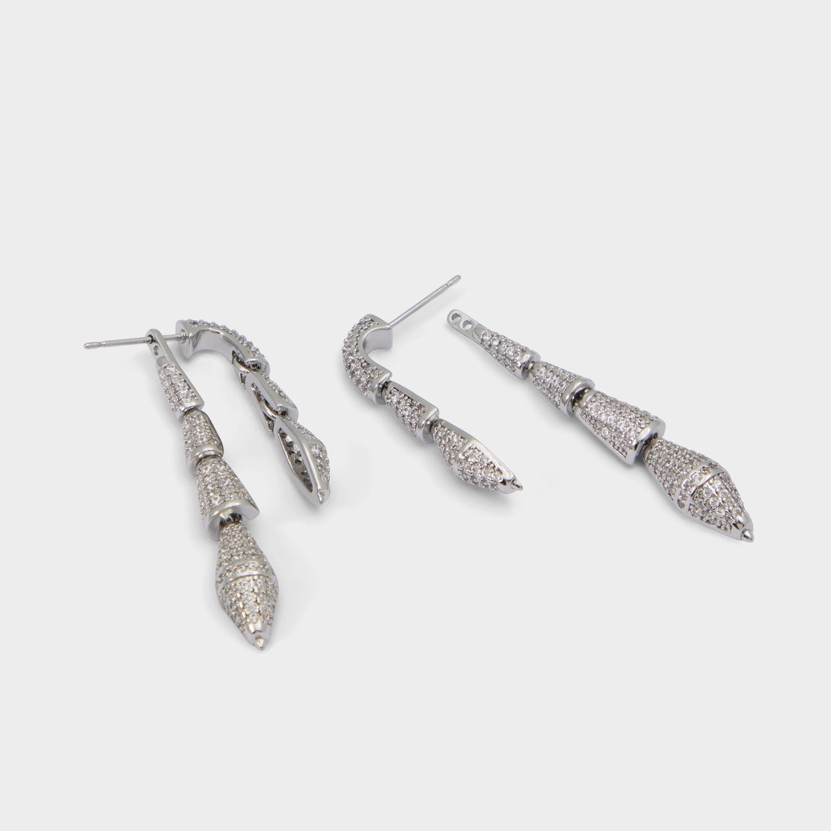 Aldo Serrpente in Silver Clear Multi - Statement earrings