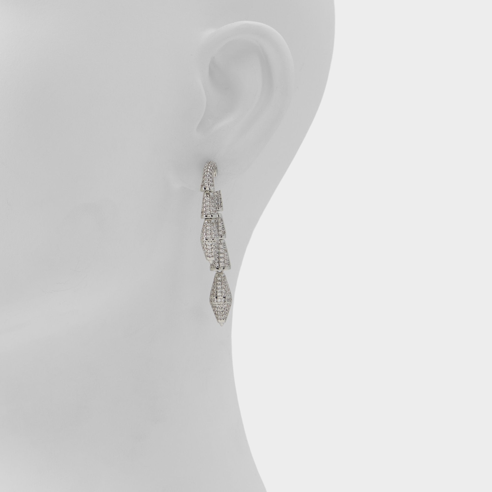Aldo Serrpente in Silver Clear Multi - Statement earrings