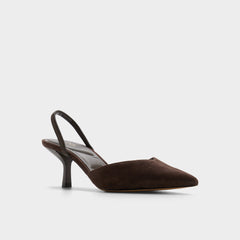 Aldo Re in Olivia Dark Brown - Sling back high heel, Stiletto heel