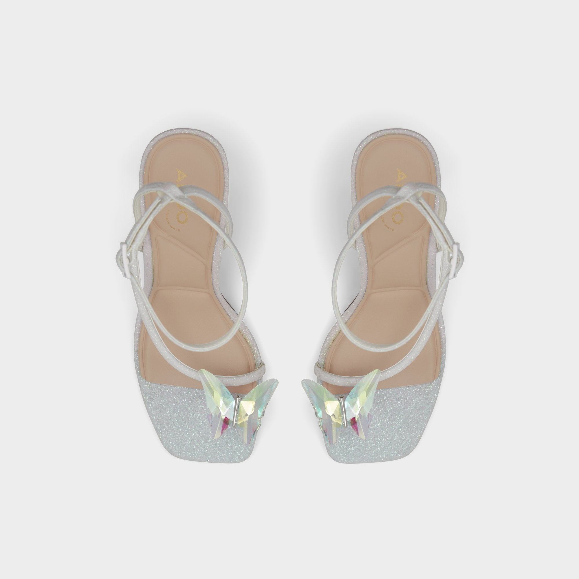 Aldo Pepela in White - Strappy heeled sandal, Block heel