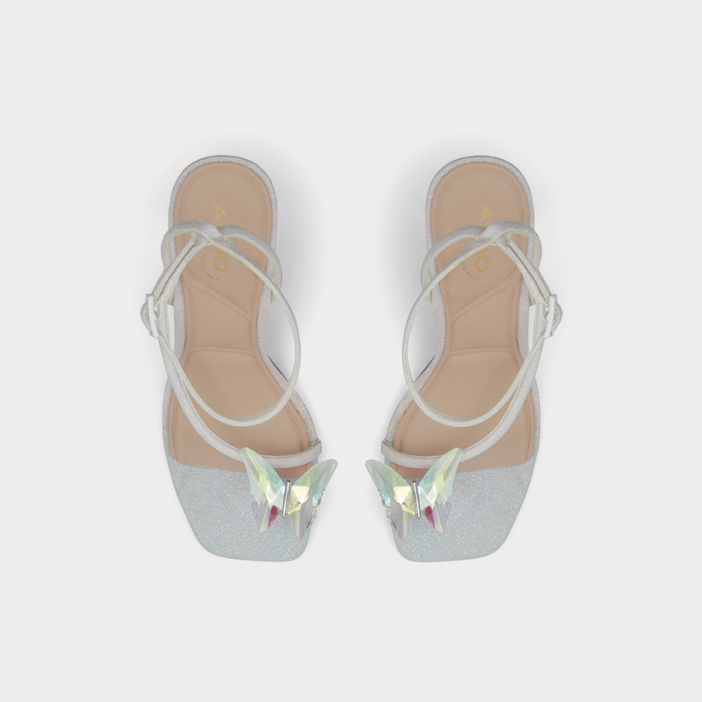 Aldo Pepela in White - Strappy heeled sandal, Block heel