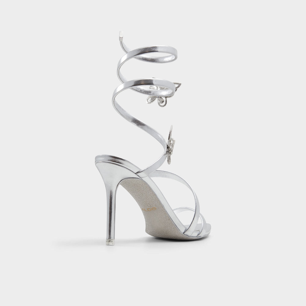 Aldo Ocia in Silver - Stiletto strappy sandal