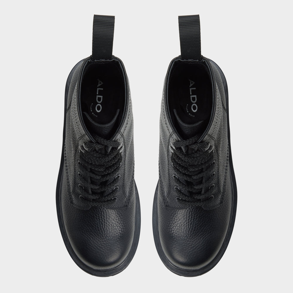 Aldo Doublezero in Other Black - Combat boot, Lug sole