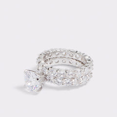 Aldo Plagens Silver/Clear Multi Women's Rings - Ring