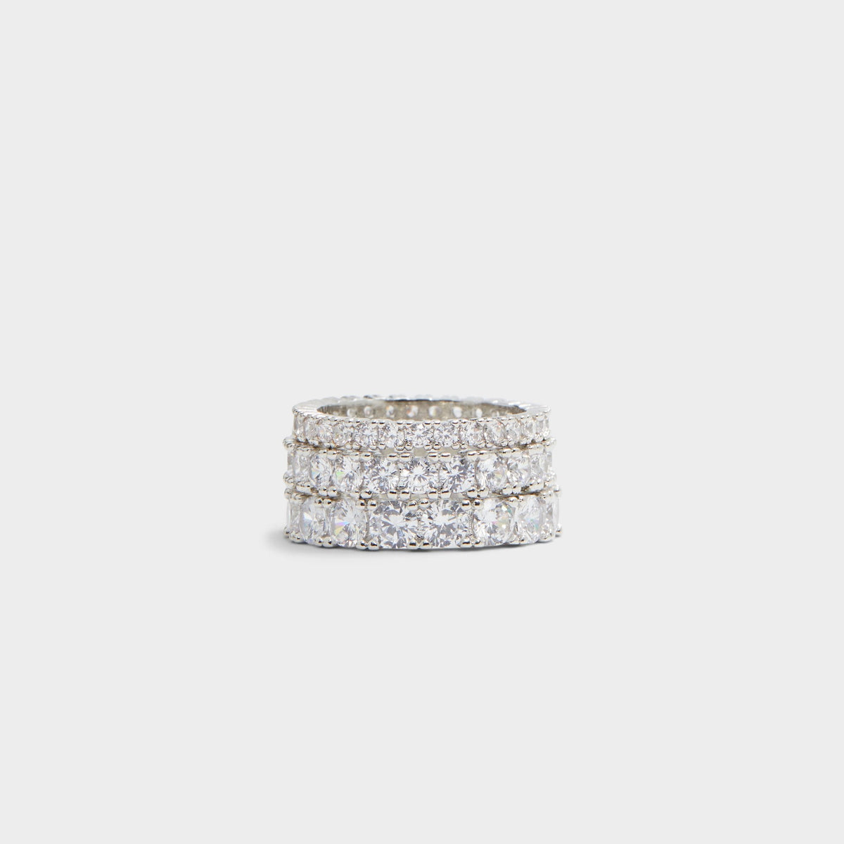 Aldo Uniawen Silver/Clear Multi Women's Rings - Stackable rings