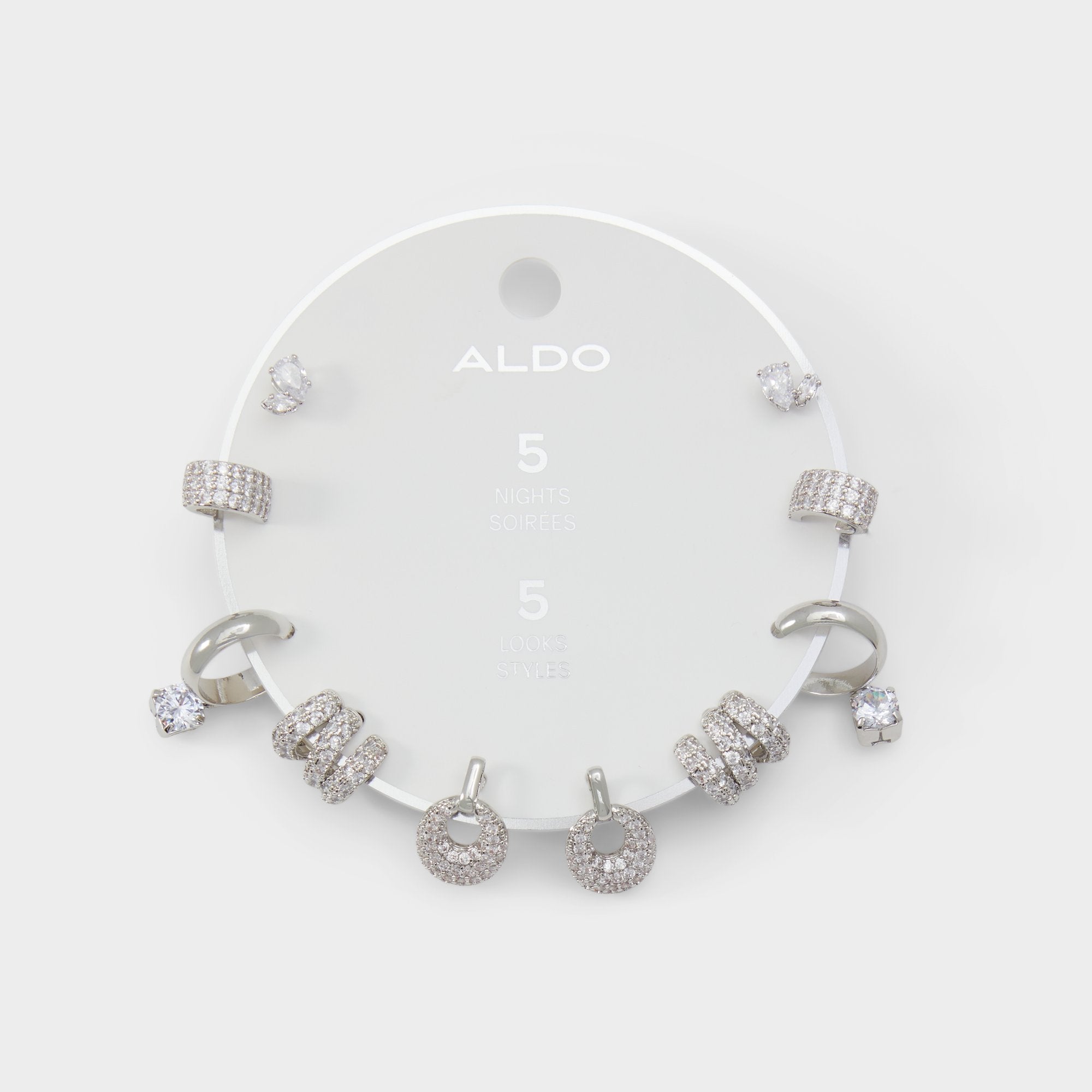 Aldo Fivelooks Silver/Clear Multi Women's Cubic Zirconia - Earrings