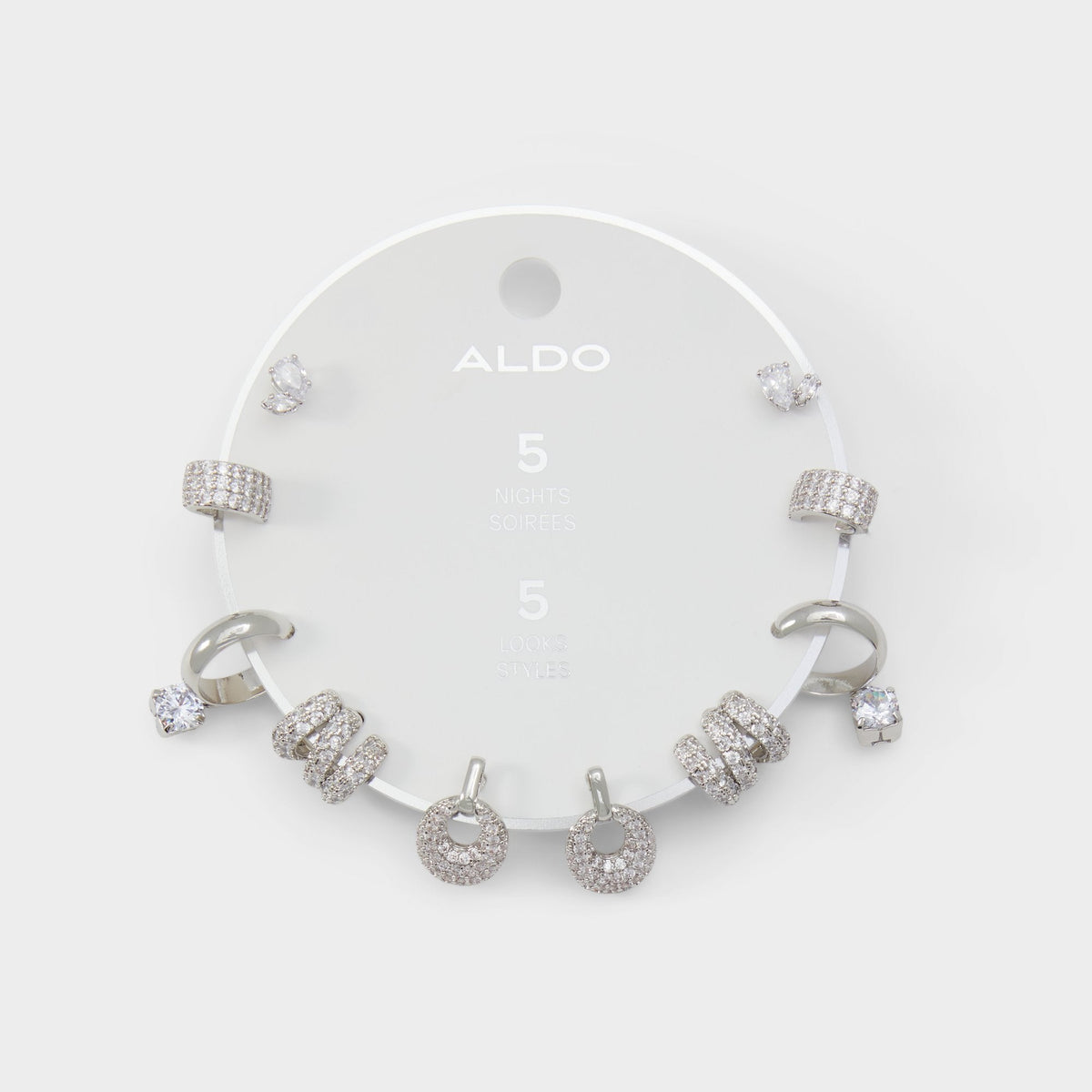 Aldo Fivelooks Silver/Clear Multi Women's Cubic Zirconia - Earrings