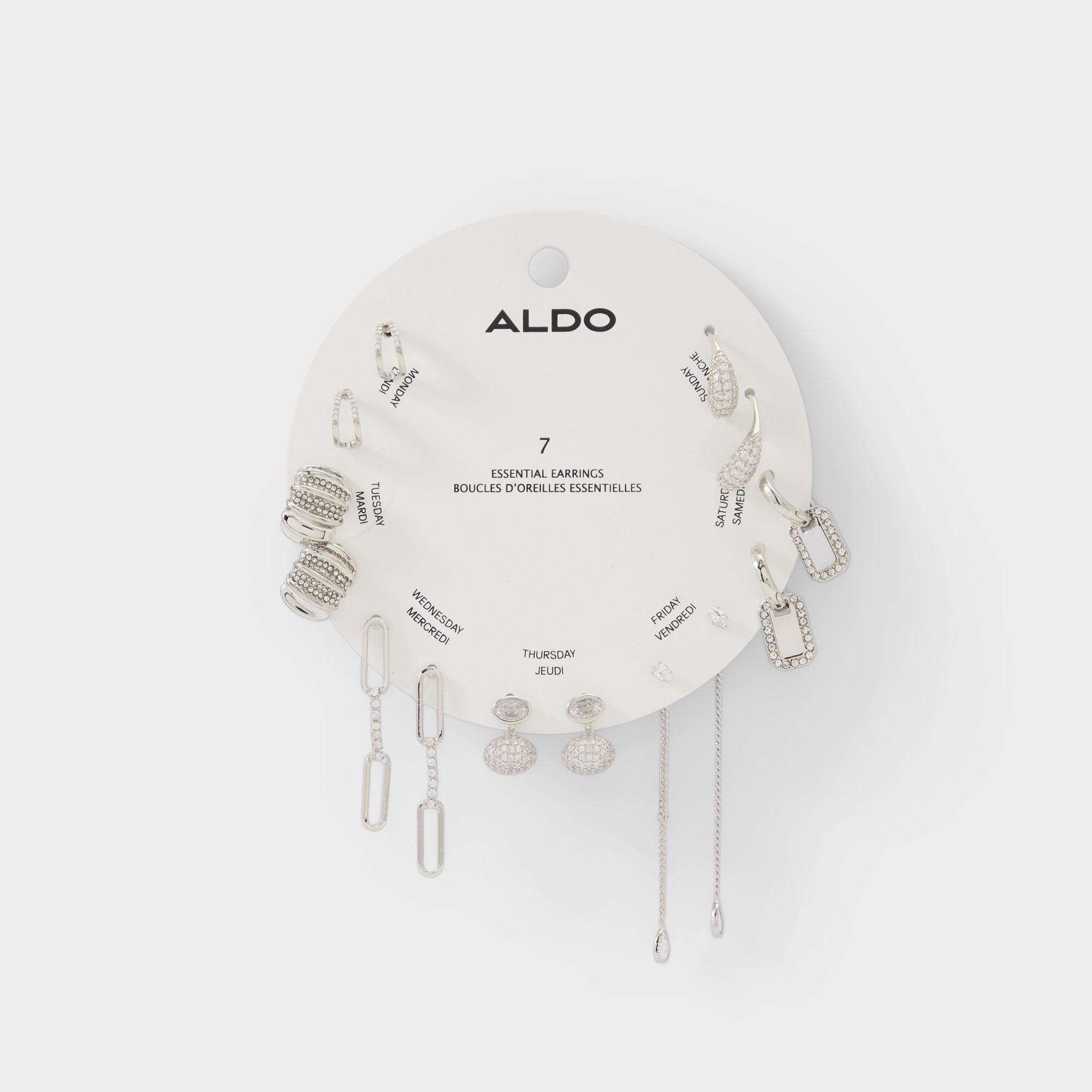 Aldo Partyessentials in Silver Clear Multi - Earring set