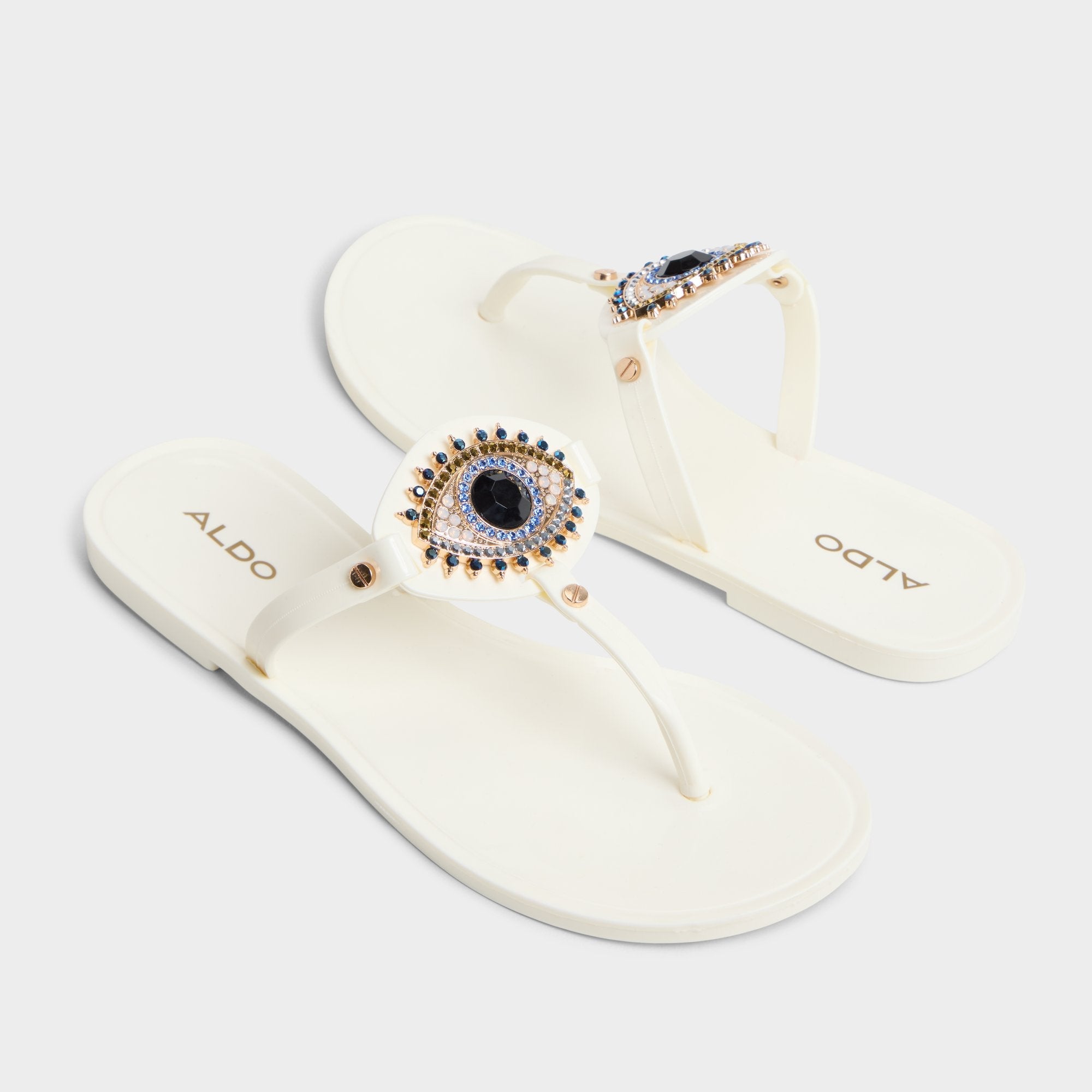 Aldo Ebariel White Women's Jelly Sandals & Flip Flops - T-strap sandal