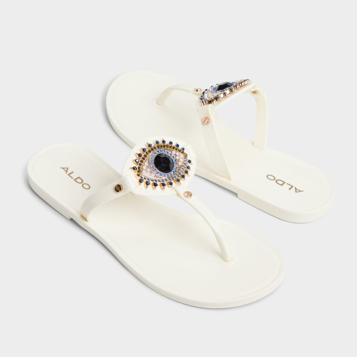 Aldo Ebariel White Women's Jelly Sandals & Flip Flops - T-strap sandal