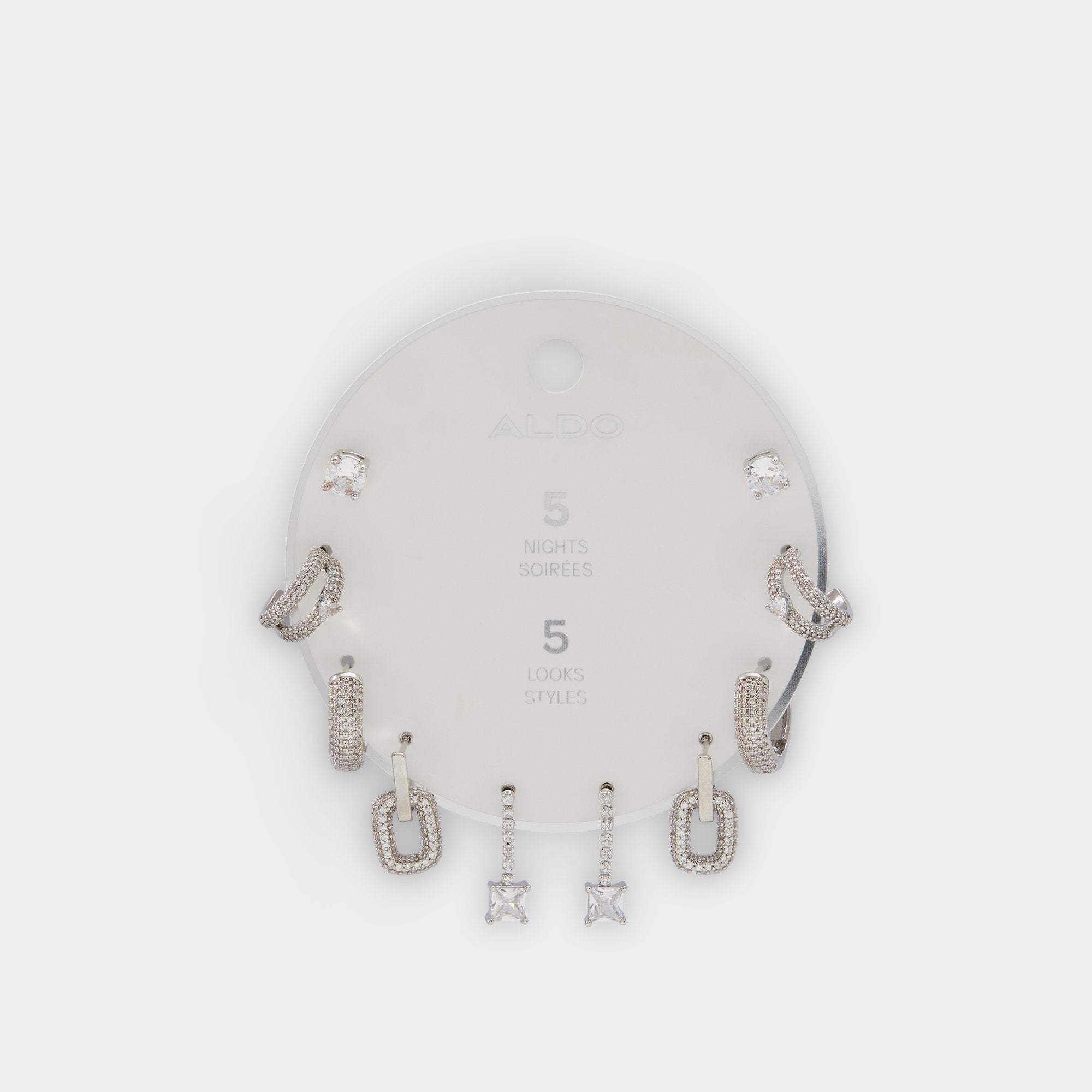 Aldo Fivelookss Silver/Clear Multi Women's Earrings - Earring set