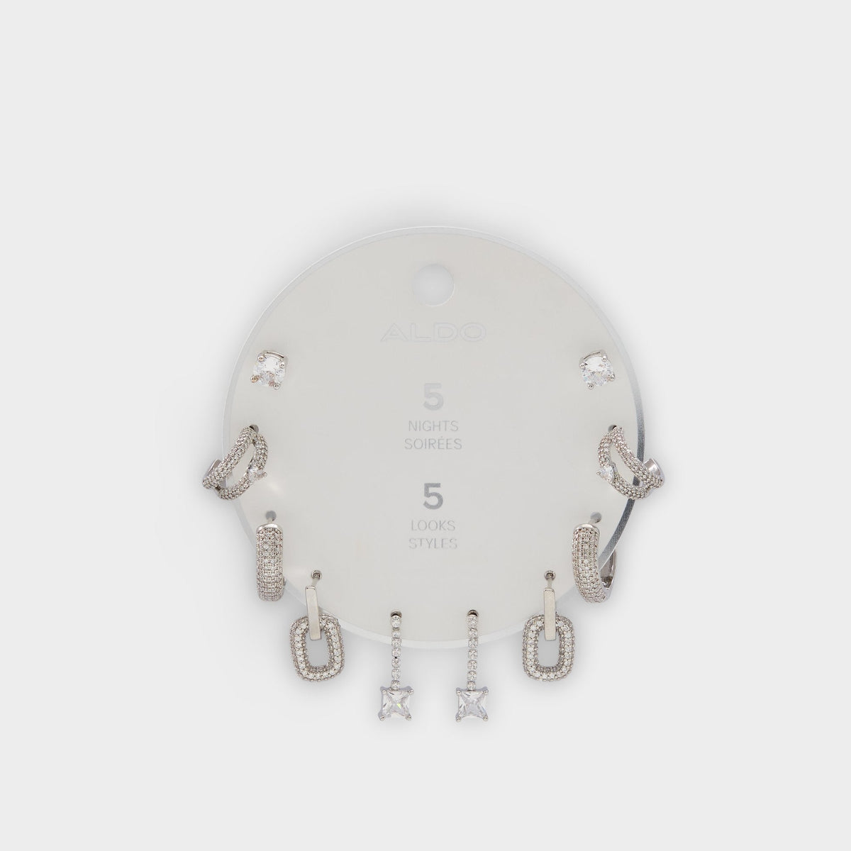 Aldo Fivelookss Silver/Clear Multi Women's Earrings - Earring set